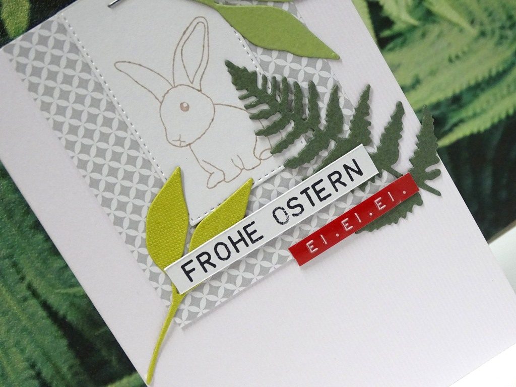 Bastelanleitung für Osterkarten, die du mit einer Stanz- und Prägemaschine machen kannst.