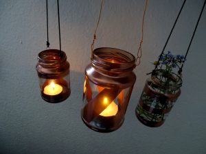 Glas-Upcycling Windlicht Hippglas Upcycling