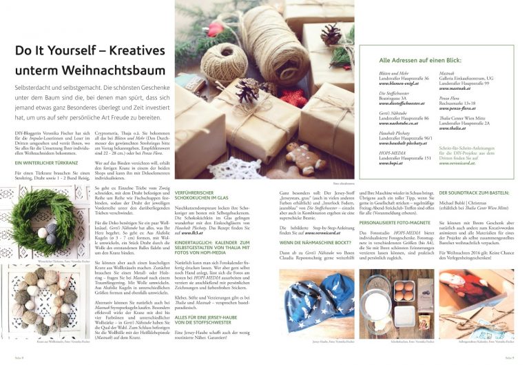 Impulse das Magazin der Landstraßer Kaufleute bietet DIY-Ideen zum Selberbasteln im Advent und zu Weihnachten.