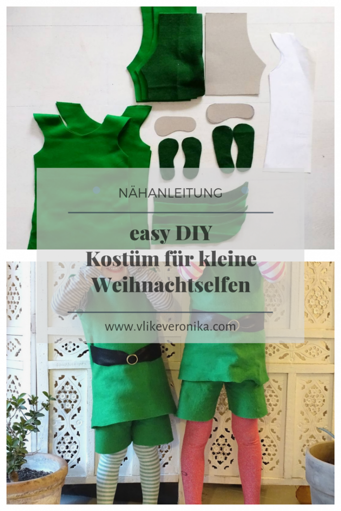 Weihnachtselfenkostüm gratis Nähanleitung
