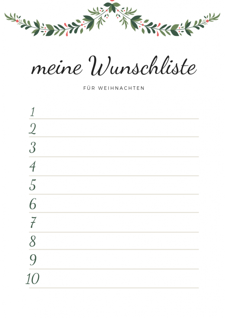 Wunschzettel-Vorlage für Weihnachten in 3 Designs ...