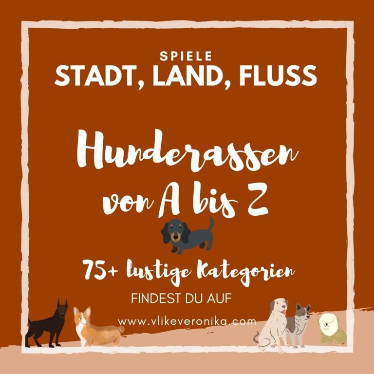 Hunderassen von A bis Z für Deine Stadt-Land-Fluss-Lösungen