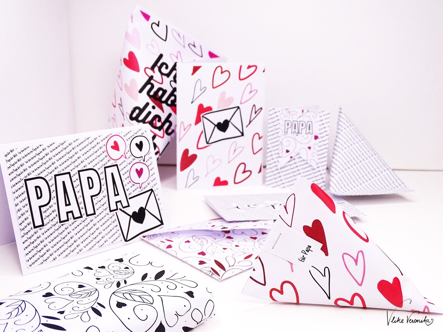 Mit den Designpapieren kannst Du Papa-Geschenke individuell verpacken und Karten gestalten.