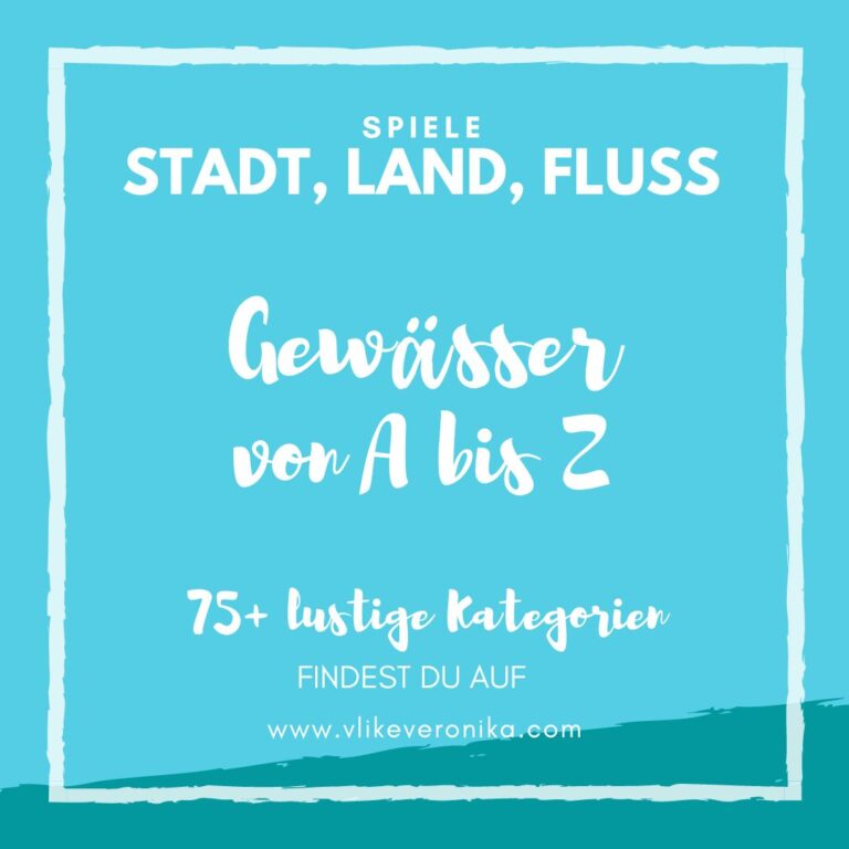 Hier findest Du die Lösungen für die Stadt-Land-Fluss-Kategorie Gewässer von A bis Z mit Seen, Flüssen, Strömen und Meeren.