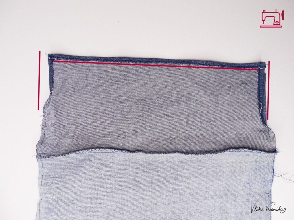 So nähst du einen Tunnelzug für einen Turnbeutel aus alten Jeans.