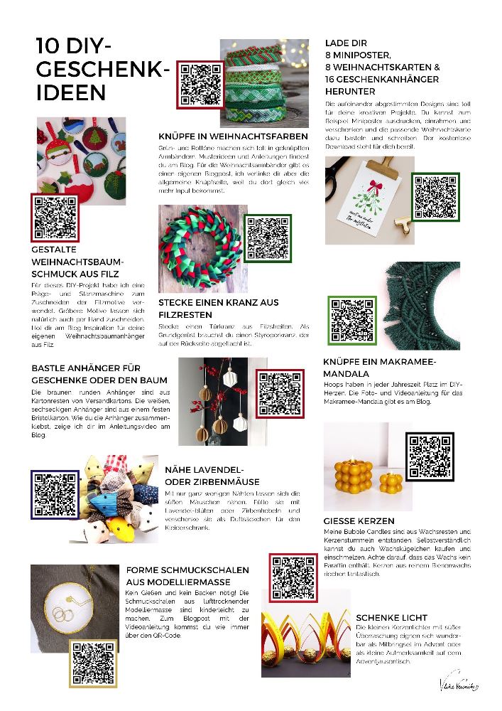 Entdecke 10 Ideen für selbstgebastelte DIY-Geschenke zu Weihnachten, die leicht zu machen sind.
