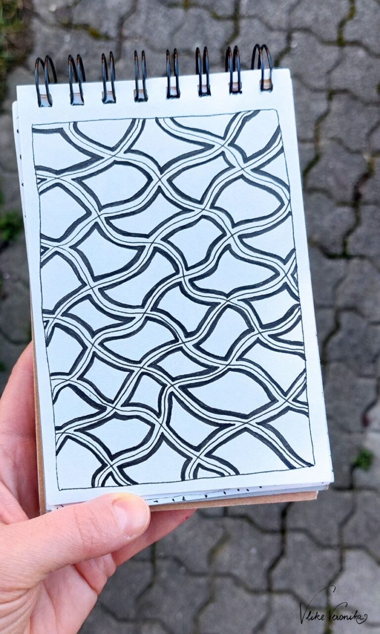 Zeichne fließende Rechtecke in deinen Zeichenblock.