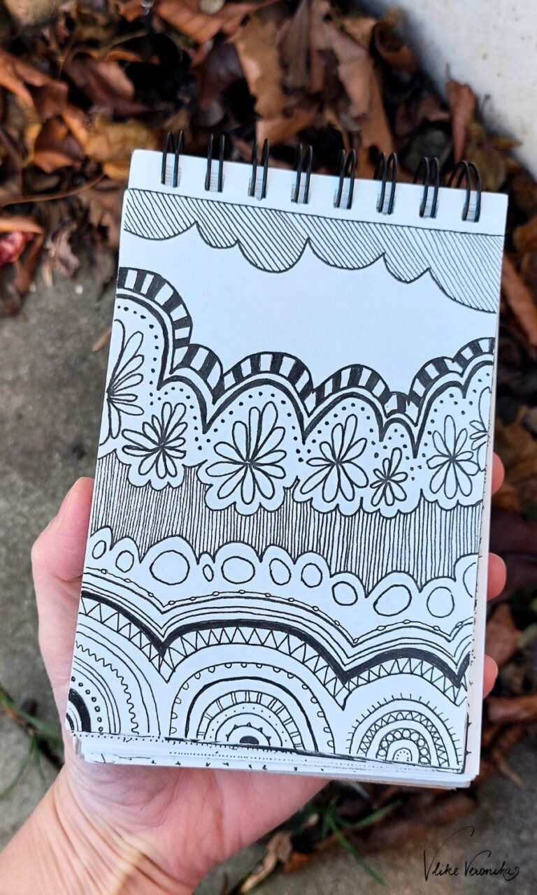 Ideen für Doodlemuster für deinen kreativen Zeichenblock.