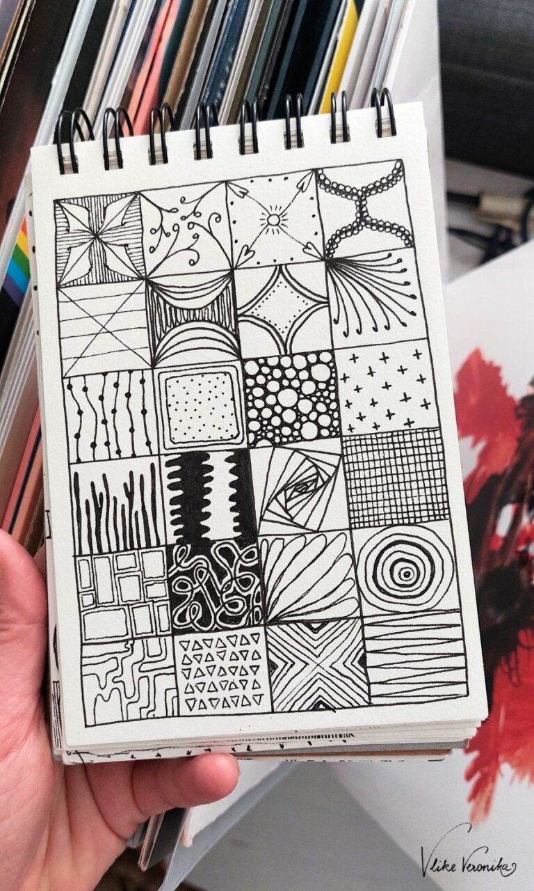 Der Fineliner führt, die Gedanken fließen.