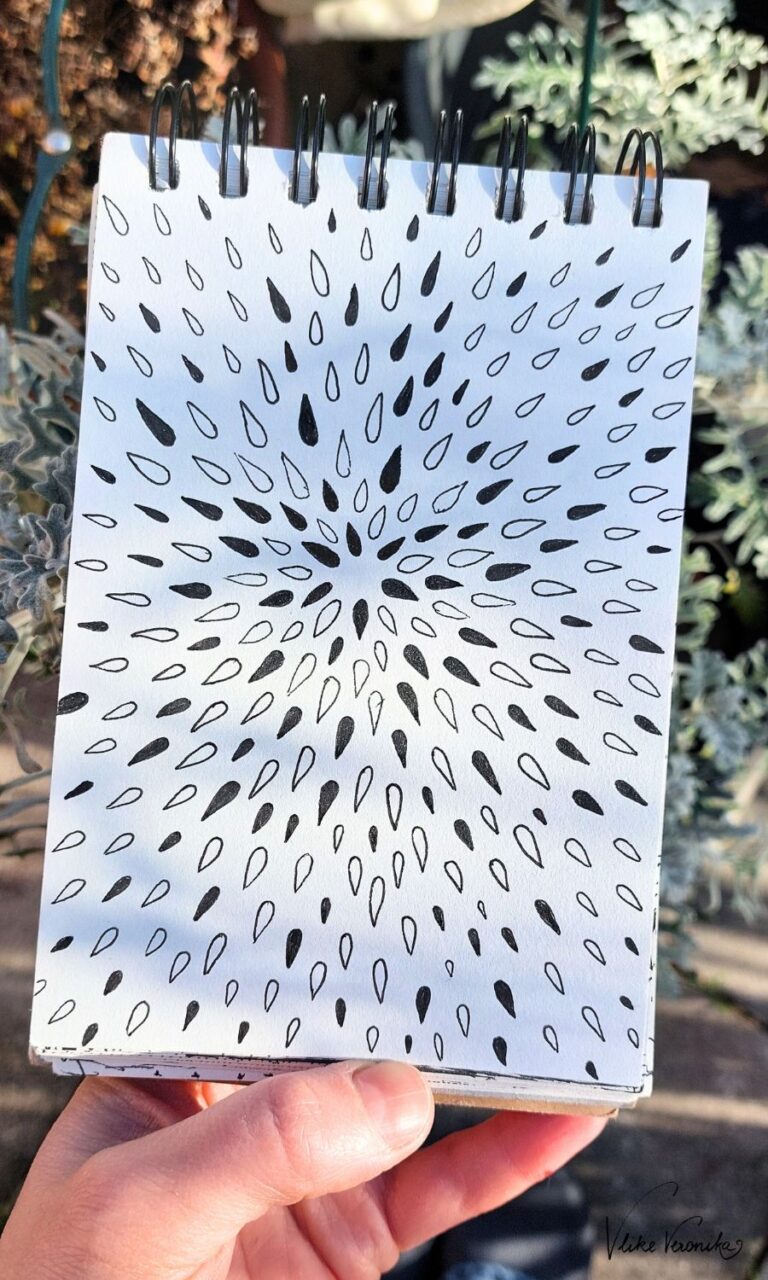 Ideen für Zentanglebilder mit schwarzem Fineliner für deinen Kritzelblock.