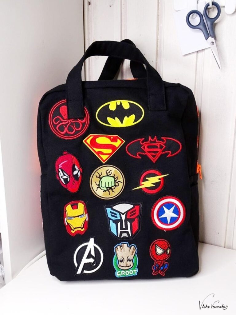 Rucksack mit Bügelpatches selbst nähen nach dem Schnitt von Leni PePunkt.