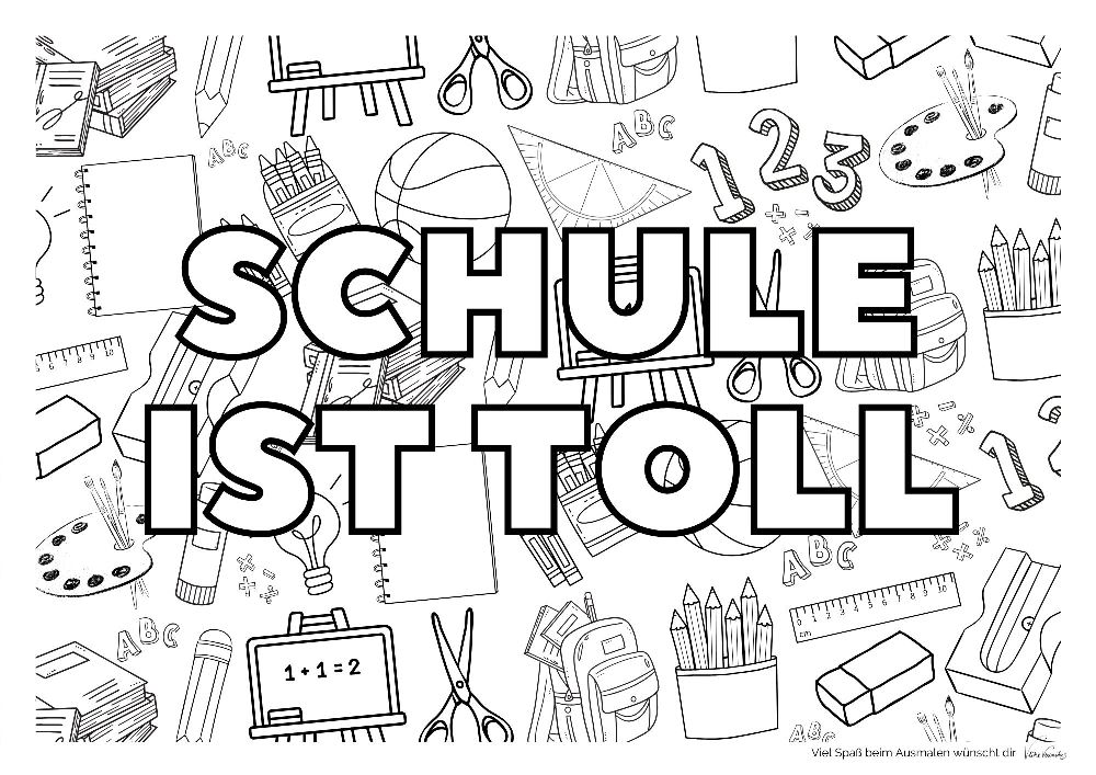 Ausmalbild für den Schulbeginn