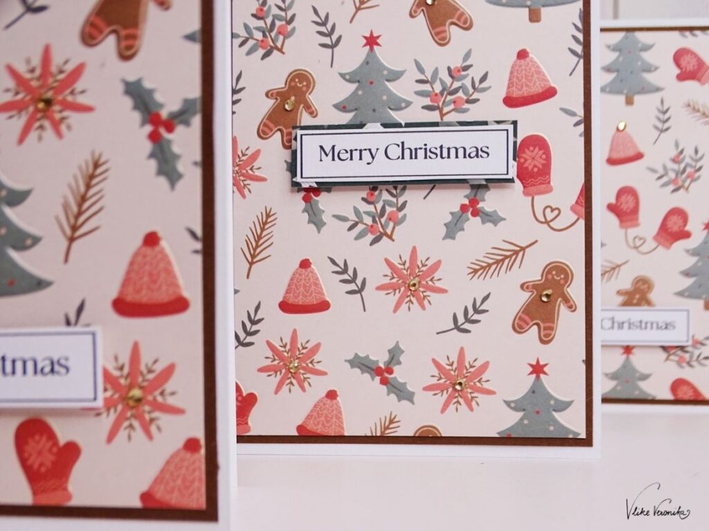 Hübsche Weihnachtskarten mit Lebkuchenmann selbst basteln mit dieser Anleitung.