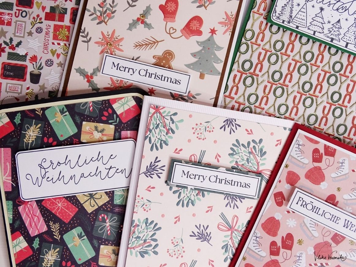 Anleitung für einfache Weihnachtskarten zum Selbermachen.