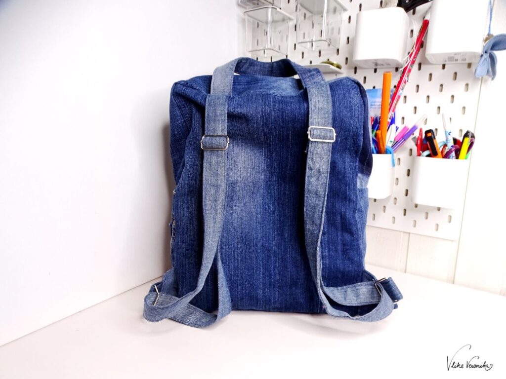 Der Jeansrucksack aus alten Denims ist in ca. sechs Arbeitsstunden fertig.