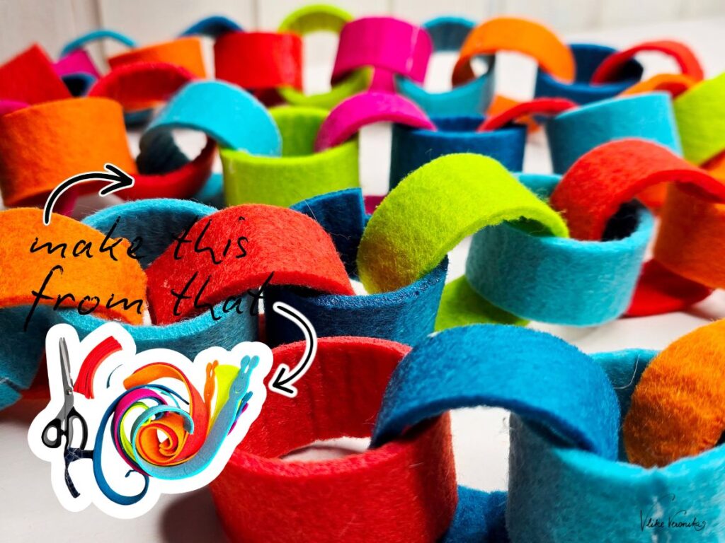 Bastelanleitung für eine Ketten-Girlande aus Filzresten
