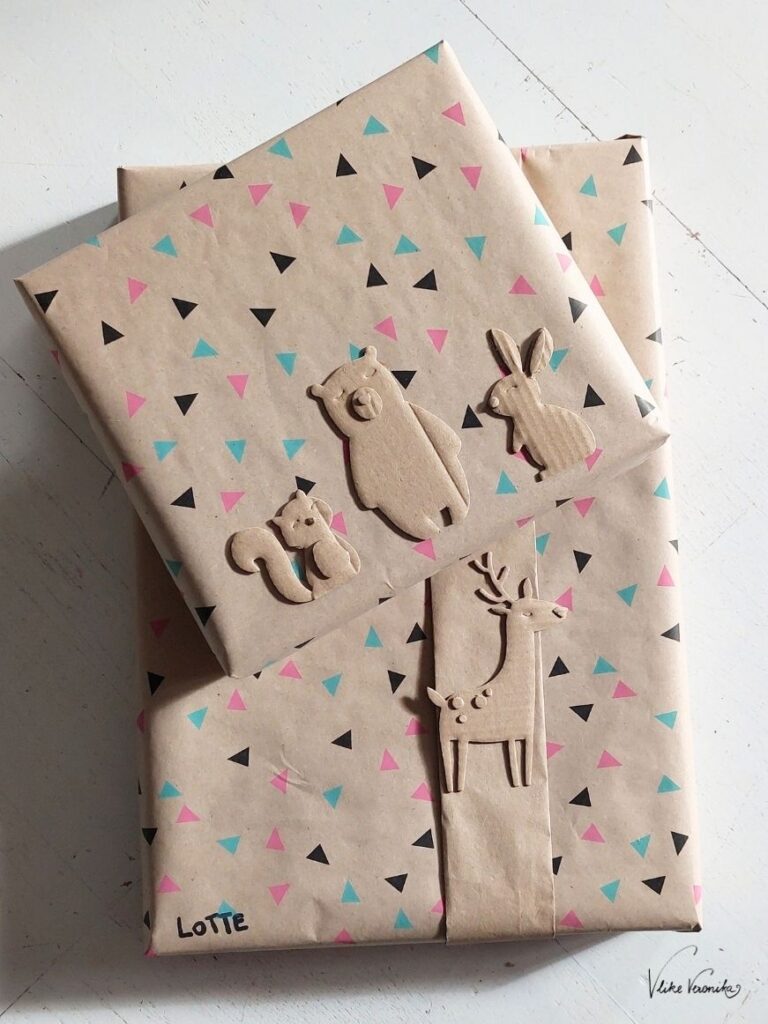 2 kreative Geschenkverpackungen aus Geschenkpapier und Kartonresten