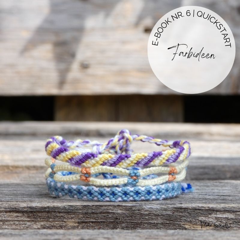 Knüpfe die Armbänder mit deinen Lieblingsfarben.