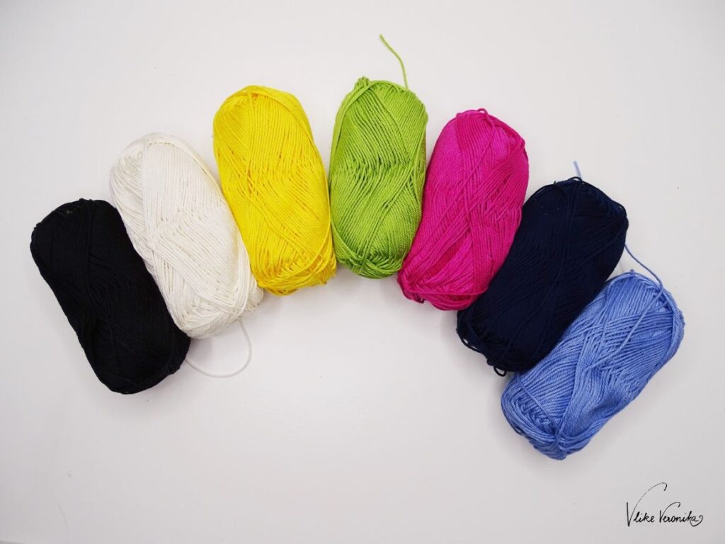 Das Häkelgarn Catania von Schachenmayr ist gut zum Knüpfen von Freundschaftsbändern.